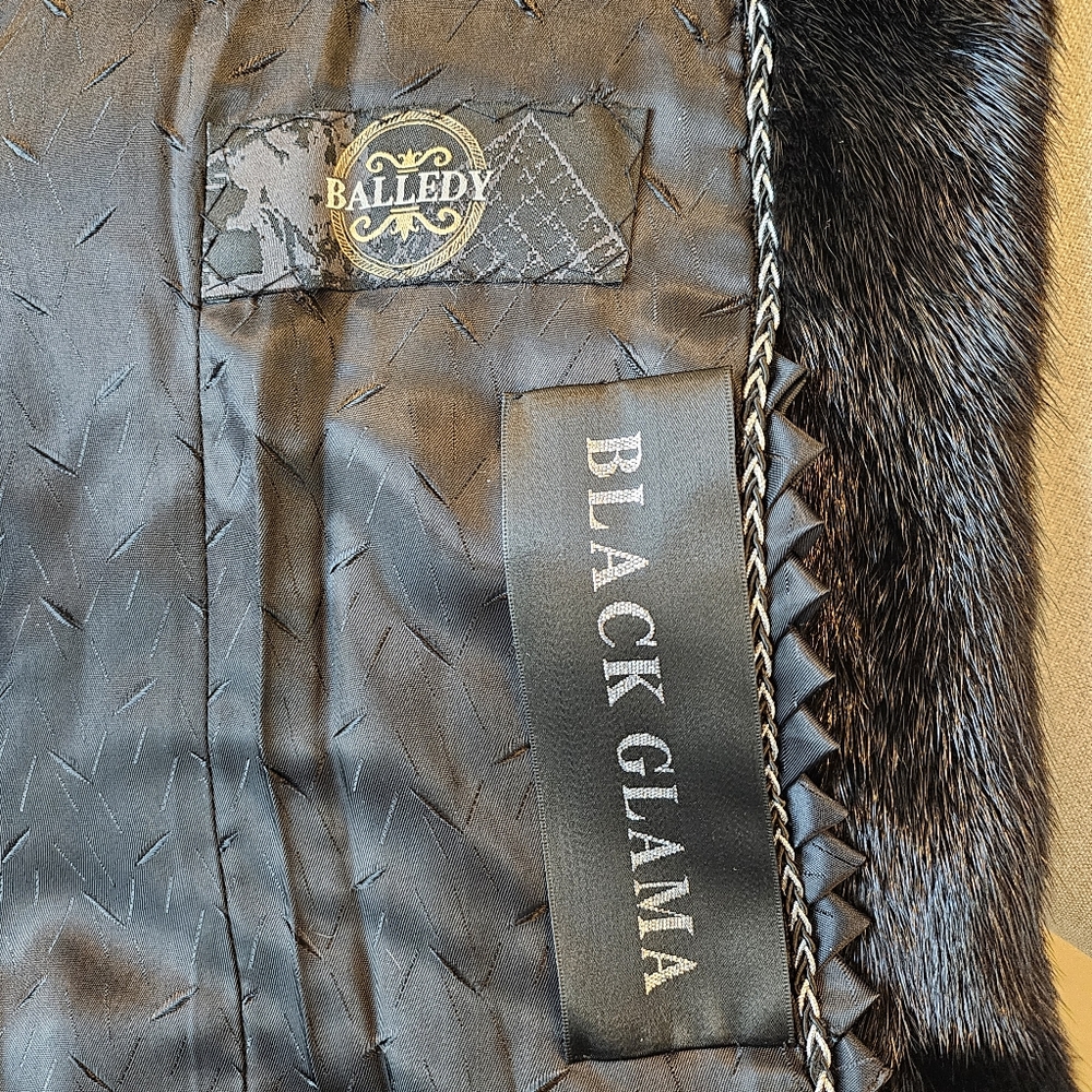 BALLEDY Black Glamma Mink fur coat size S - Picture 8 of 9